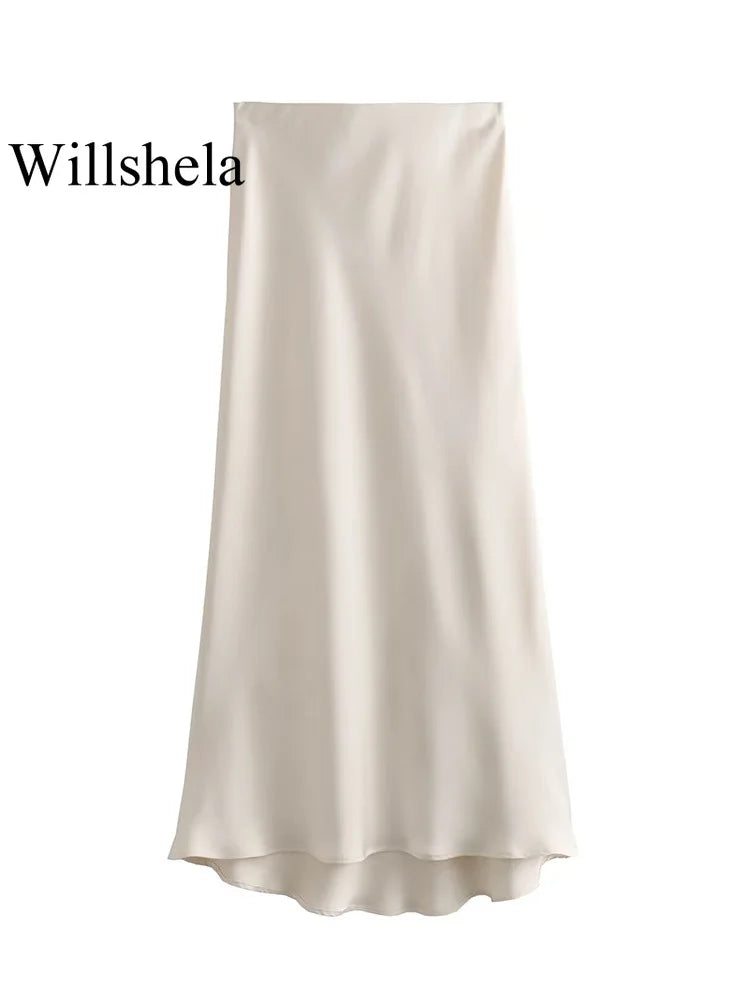 Satin Midi Skirt