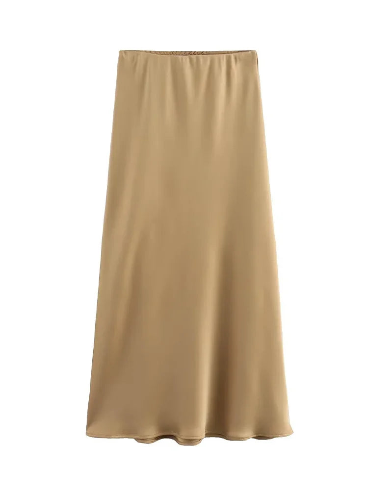 Satin Midi Skirt