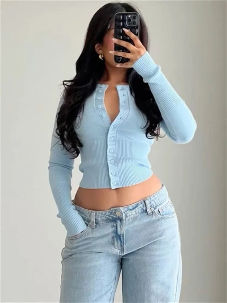 Ribbed Cropped Cardigan