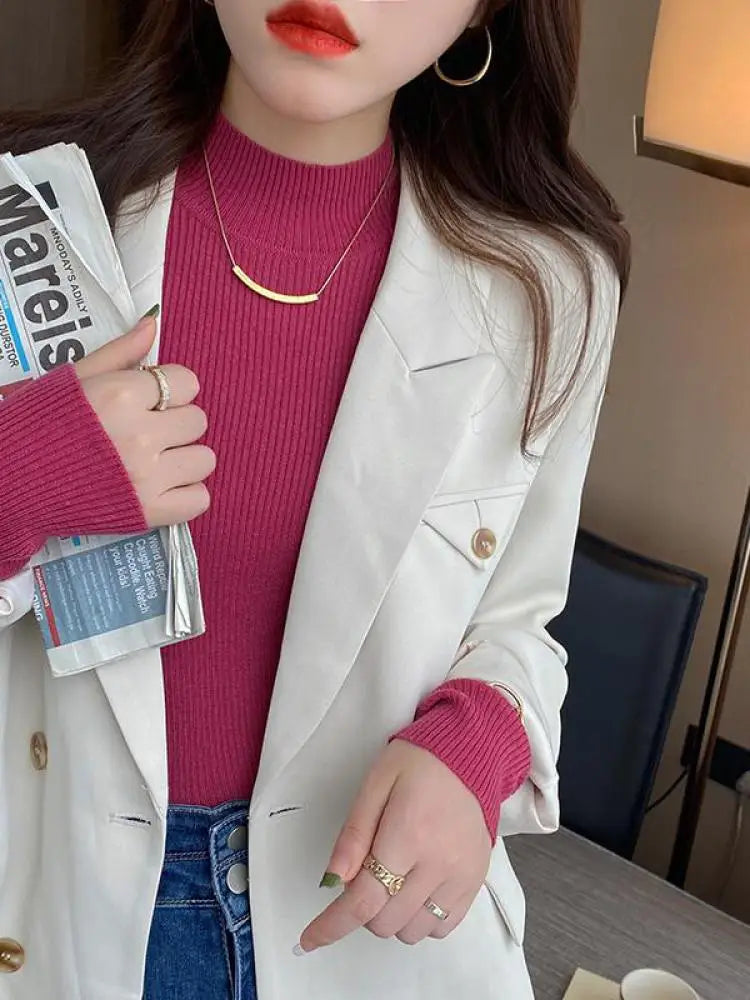 Fine Knit Mock Neck Jumper