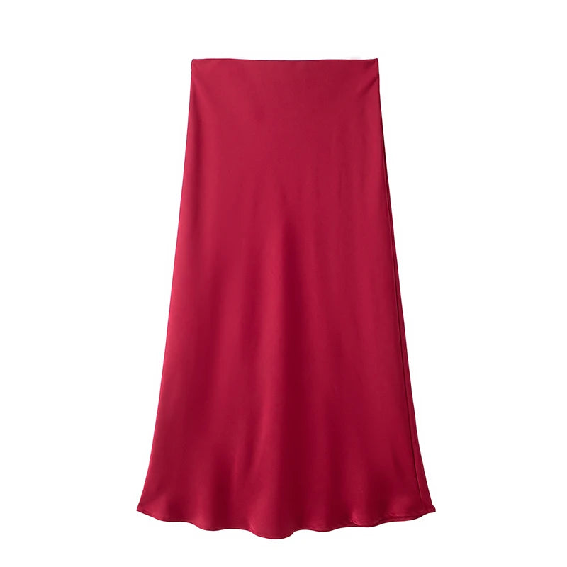 Satin Midi Skirt