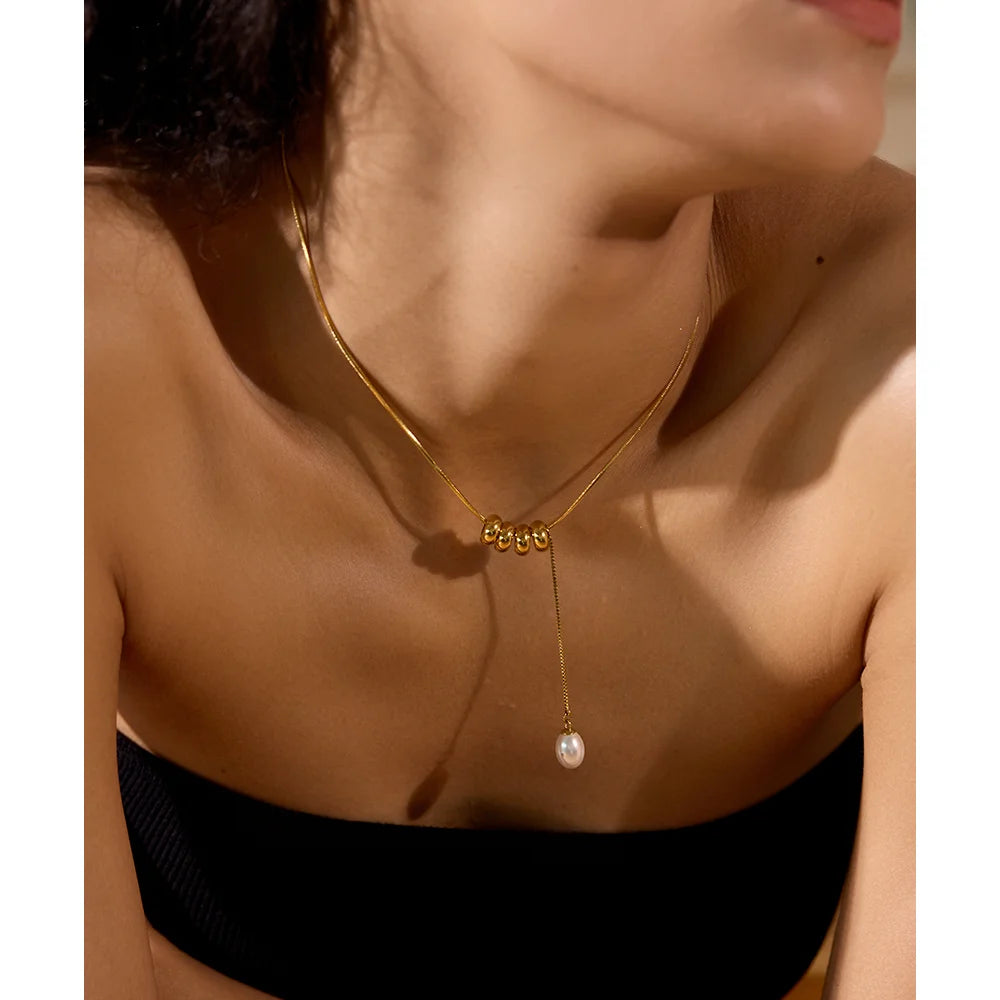 Pearl Sphere Charm Necklace