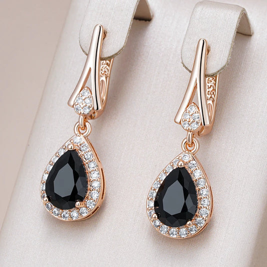 Obsidian Line Drops — Rose Finish