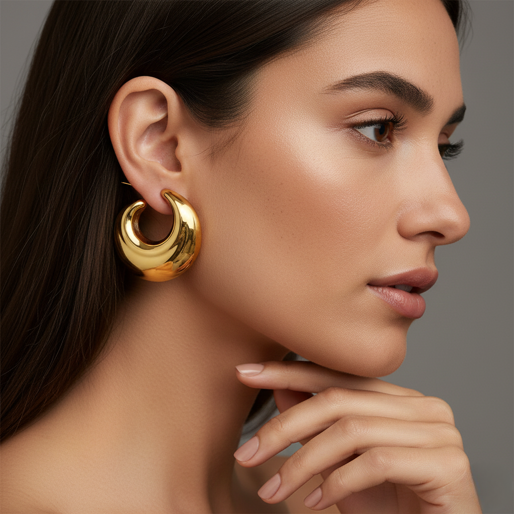 Smooth Chunky C-Shape Earring