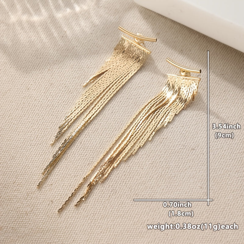 YOYO Brincos de Tassel Irregulares Banhados a Ouro KC - Joias Bohemian Retrô com Design Cascata em Forma de Folha, Luxuosos para Festas, Casamentos e Presentes de Natal (Uso Diário)